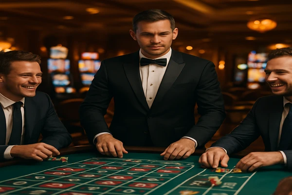 বর্ণিল স্লট মেশিন ও আলোয় ভরপুর গেমিং পরিবেশ